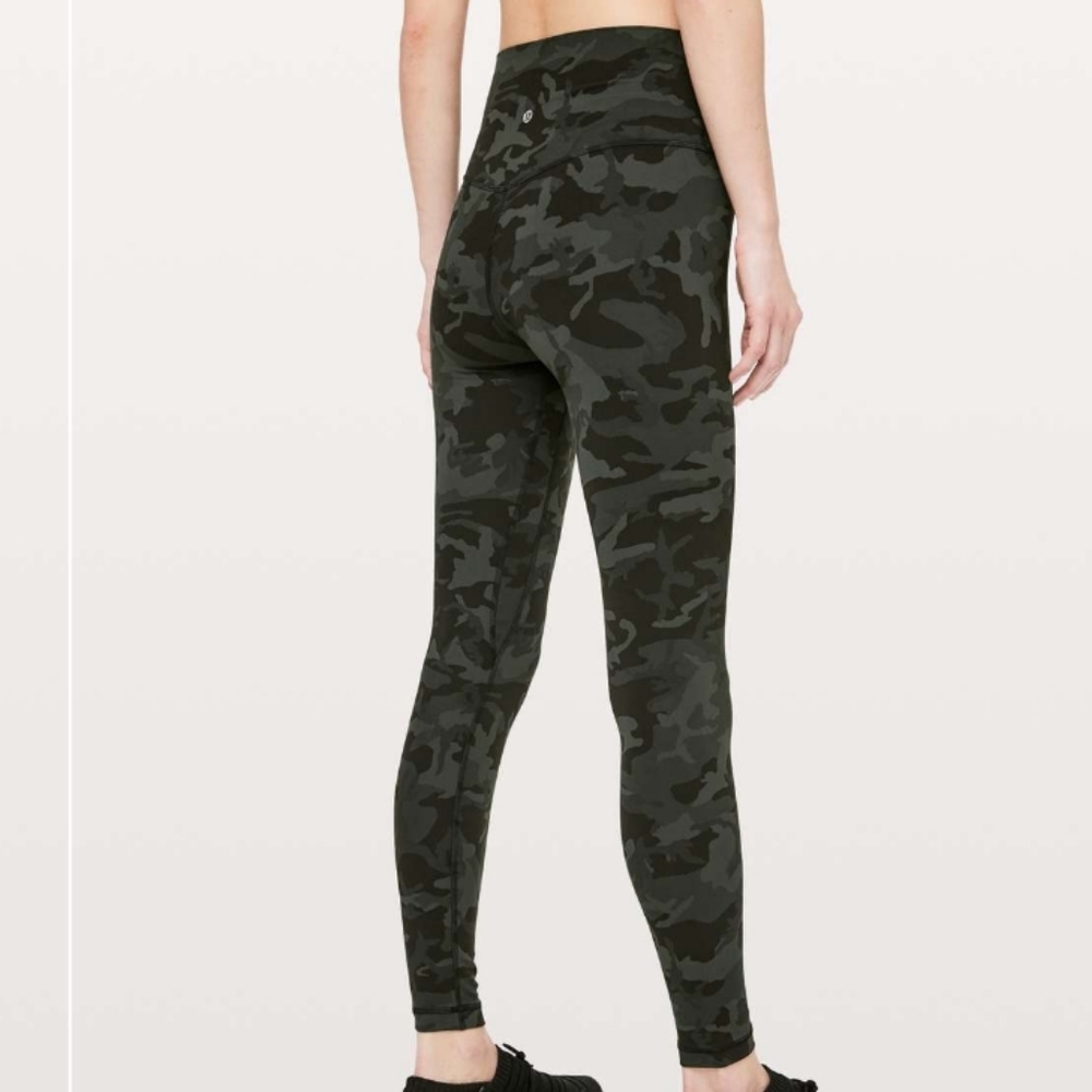 SOLD Sz 8 Lulu Align Leggings Full Length 28" Incognito Camo Multi Gator Green. - Picture 2 of 10